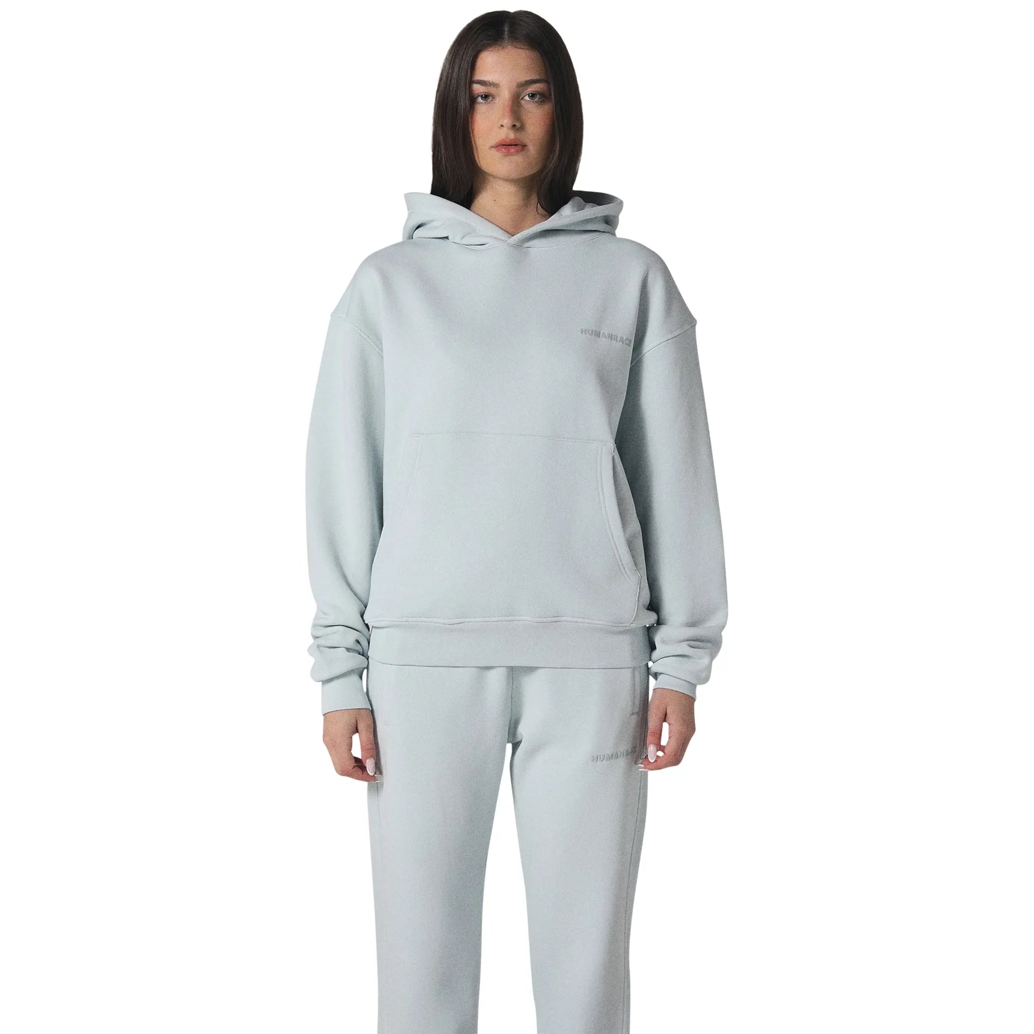 Model front view of Human Race Erisi Soft Blue Hoodie